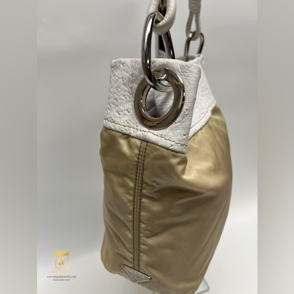 Prada Ostrich Nylon Hobo Bag - Picture 6 of 14